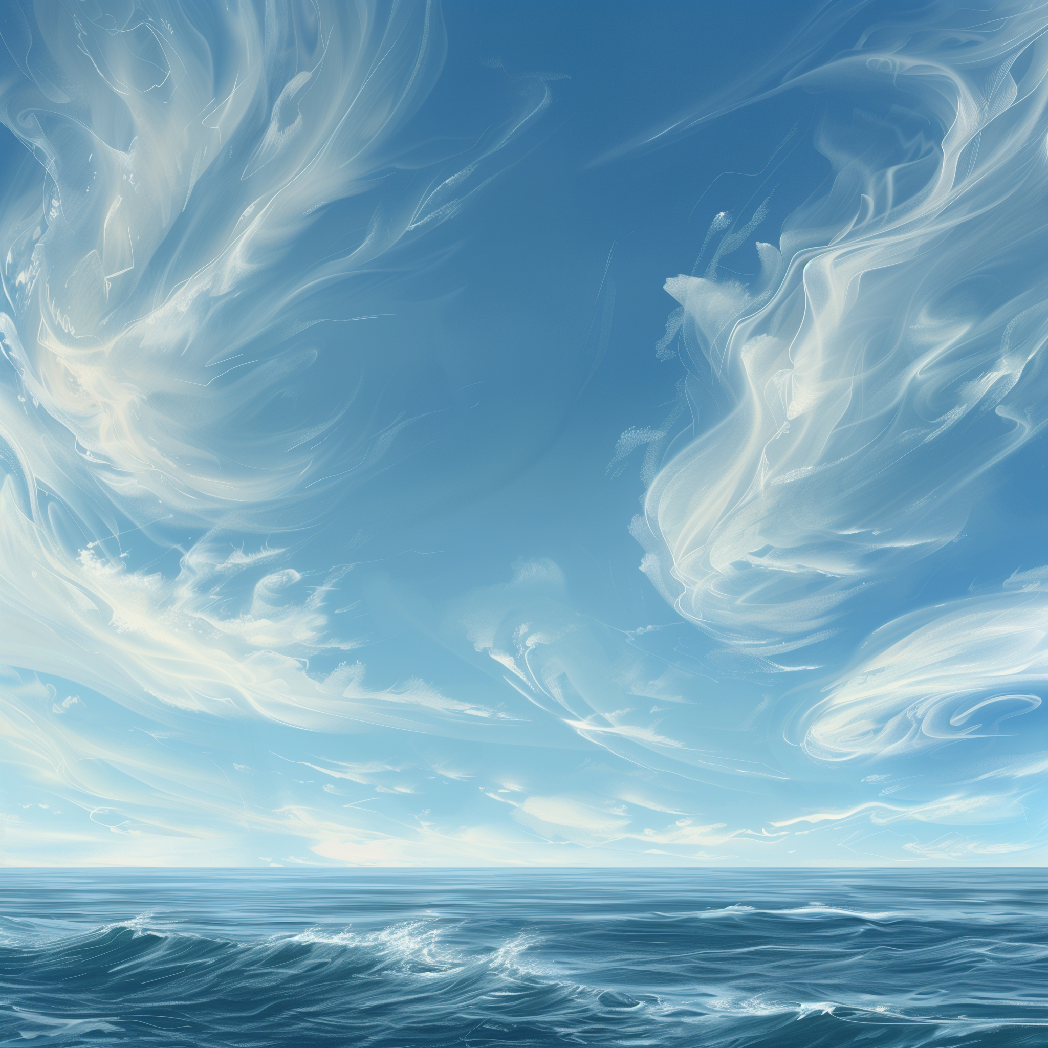 A windswept seascape